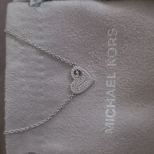 NWT Authentic Michael Kors rhinestone heart necklace